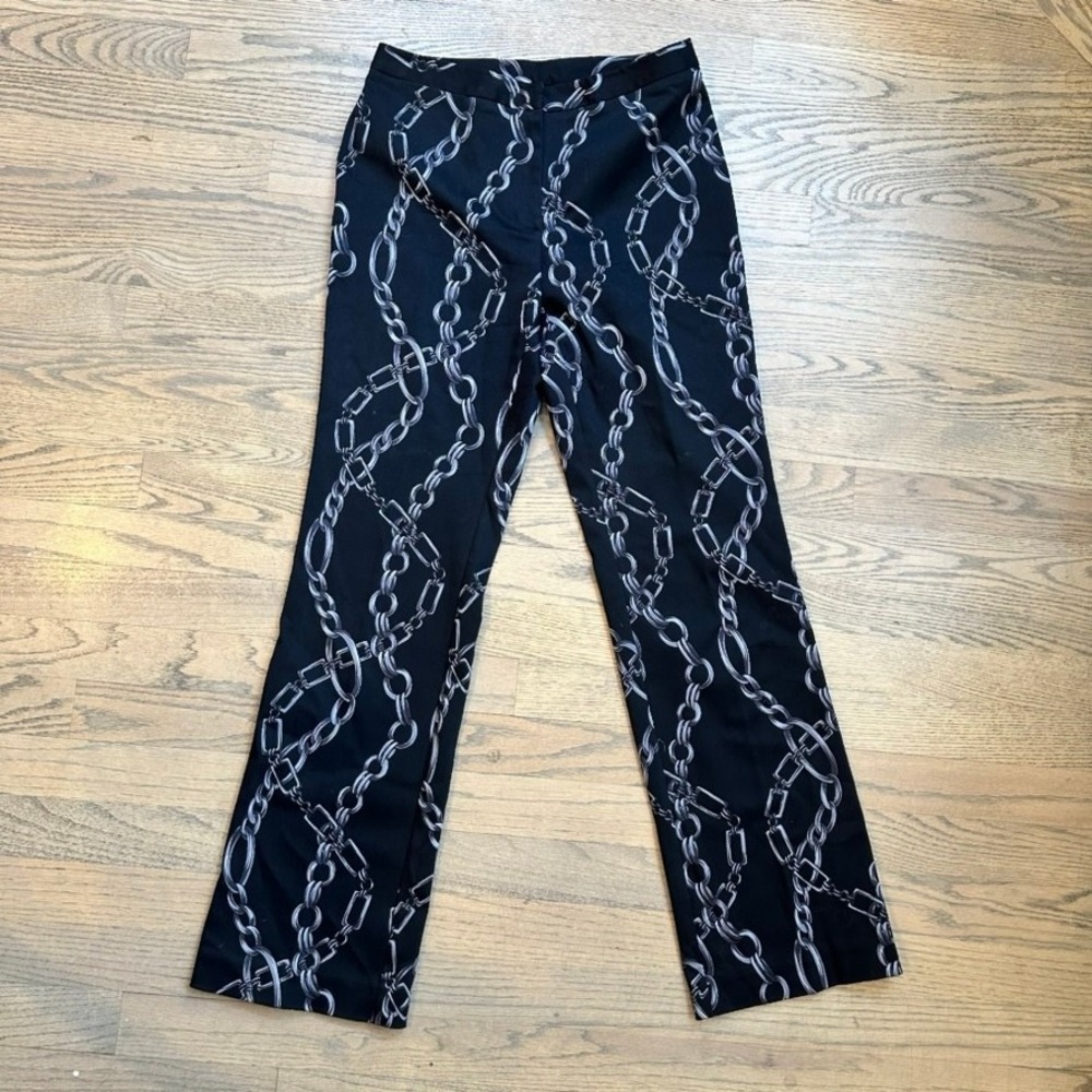 INC International Concepts Chain Print Goth Pants Petite Black Size 4P‎ Y2K 90s
